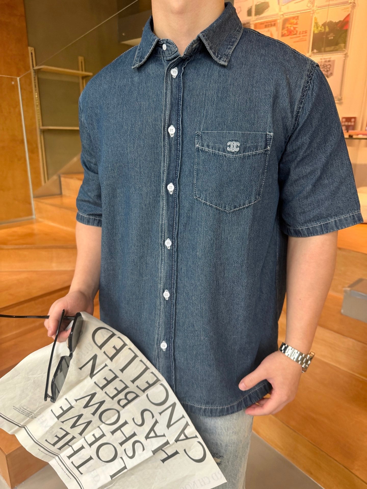 2026 New Ce Embroidered Denim Short-Sleeved Shirt (BB810-A80)