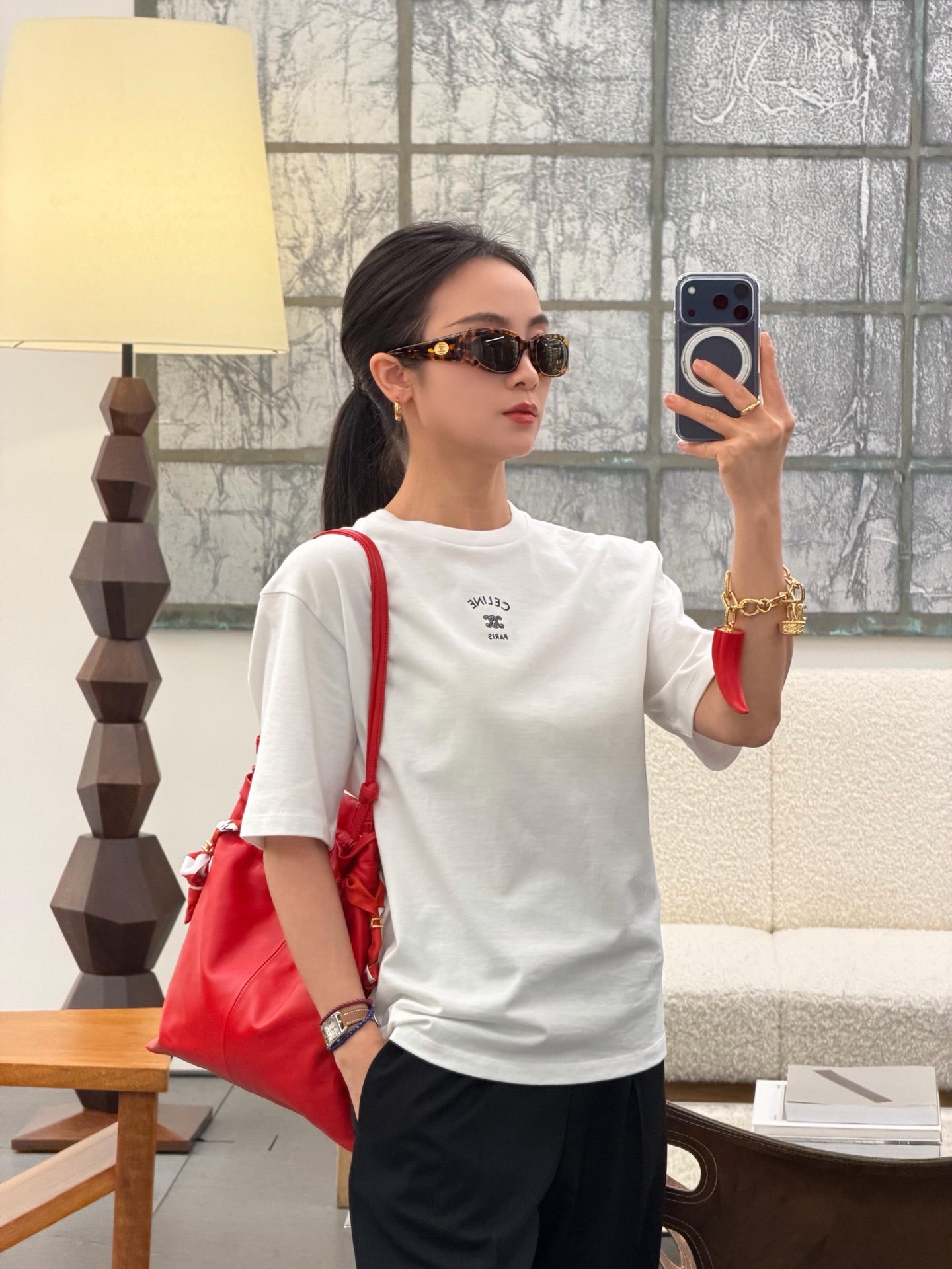 2026 Women’s Ce Logo Embroidered Short-Sleeved T-Shirt (EE406)