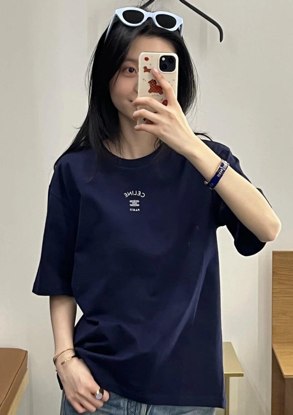 2026 Women’s Ce Logo Embroidered Short-Sleeved T-Shirt (EE406)