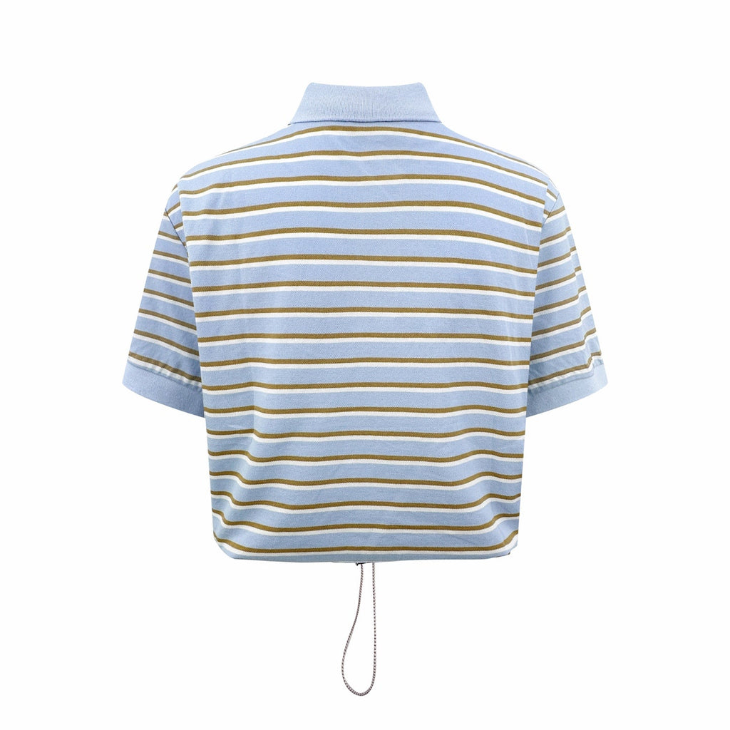 2026 Women’s Triangle Brand Striped Polo Shirt with Triangle Logo (FF708)